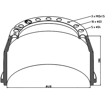Tamburo per freno MERCEDES 410x180mm_1