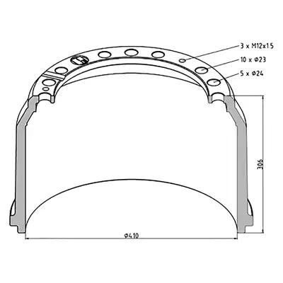 Bremstrommel für Mercedes 410x240mm_0