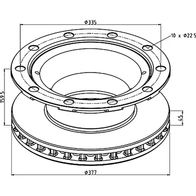 Bremsscheibe für BPW Achse  Ø377mm_1