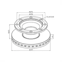 Bremsscheibe für BPW Achse  D 377mm