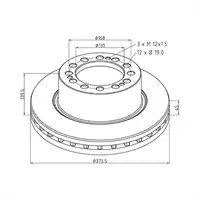 Disque de frein pour essieur SAF D 375.5mm