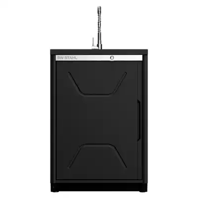 Armoire basse avec évier en inox et 1 étagère_0