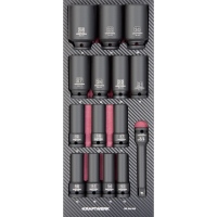 Schlag-Steckschlüssel-Einlage, EVA, ½" lang, 15tlg_0