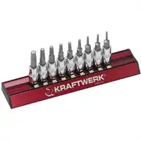 Jeu de 9 douilles-embouts TX 5 pans ¼" KRAFTWERK