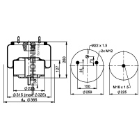 Luftfederbalg komplett mit Stahlkolben, Phoenix_0