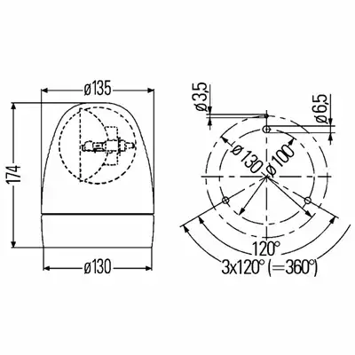 Rundumkennleuchte KL Rotafix 12V_1