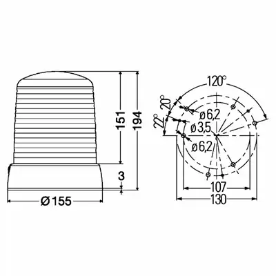 Rundumkennleuchte KL 7000 230V rot_1