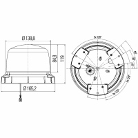 LED-Rundumkennleuchte MiniRay 2.1, 12/24V gelb_1
