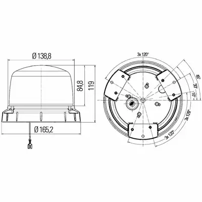 LED-Rundumkennleuchte MiniRay 2.1, 12/24V gelb_1