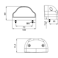 Nummerleuchte Regpoint LED 12/24V mit 1m Kabel_1