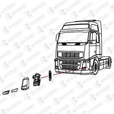 Blende zu Scheinwerfergehäuse links Volvo FH 13_1