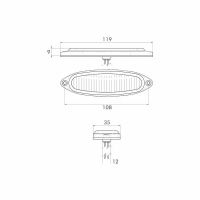 LED Kennleuchten PRO-FLAT-STROBE, 10-30V, 3W_1