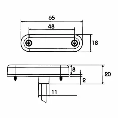 Schluss-Umrissleuchte gelb LED, 24V mit 0,5m Kabel_1