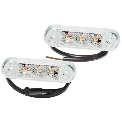 Seitenmarkierleuchte weiss LED 24V mit 5m Kabel_0