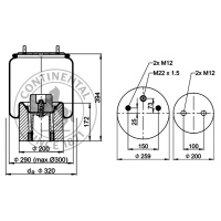 Luftfederbalg komplett mit Kunststoffkolben, CONTI_1
