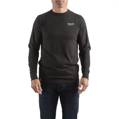 Hybrid-Langarm-Shirt schwarz S, Milwaukee_1