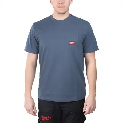 Arbeits-T-Shirt kurzärmlig blau - M, Milwaukee_1