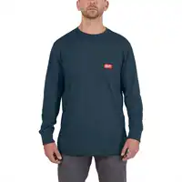 Arbeits-T-Shirt langarm - blau L, Milwaukee