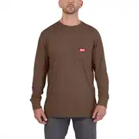 Arbeits-T-Shirt langarm - braun XXL, Milwaukee