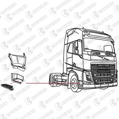 Fussplatte rechts aus Aluminium, VOLVO FH 4_1