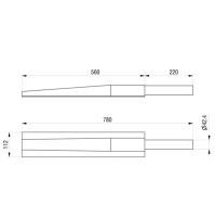 Support pour aile 780mm Ø42.5mm zingué_1