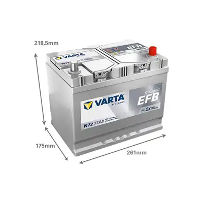 Batterie 12V 72Ah 760A, VARTA DYNAMIC EFB_1