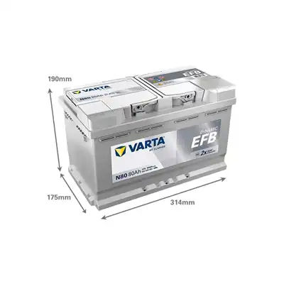 Batteria 12V 80Ah 800A, VARTA DYNAMIC EFB_1