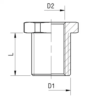 Gerader Schottstutzen M26X1,5 - M16X1,5 Raufoss_2