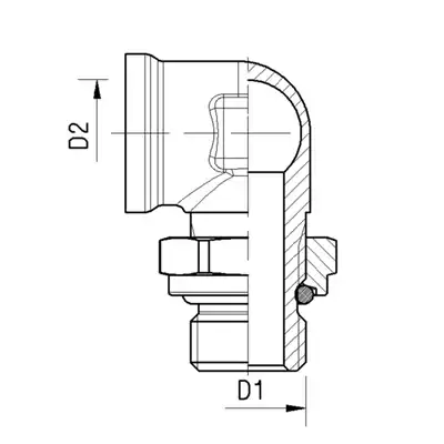 Winkelverbinder 90° M22X1,5 - M22X1,5 Raufoss_1