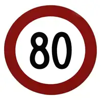 Rondelle zum Kleben 80Km/h