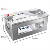 Batterie 12V 240Ah 1200A, VARTA Promotive EFB