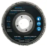 Fächerschleifscheibe, Aluminiumoxid, 115 mm, 