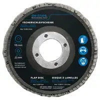 Fächerschleifscheibe, Zirkoniumoxid, 115 mm, 