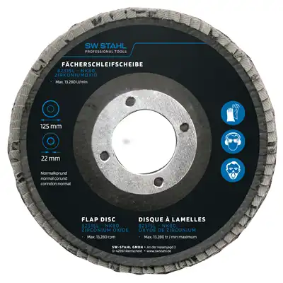Fächerschleifscheibe, Zirkoniumoxid, 125 mm, _0