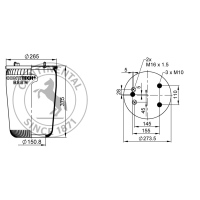 Luftfederbalg mit Metall, ohne Kolben, CONTI_0