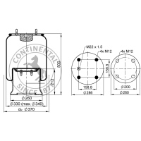 Luftfederbalg komplett mit Kolben, CONTI_1