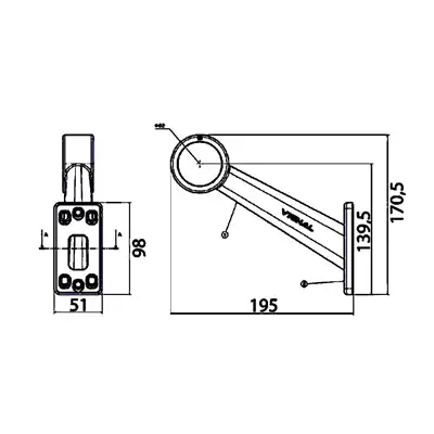 Luce d'ingombro 12/24V trasparente+rosso per LC8_1