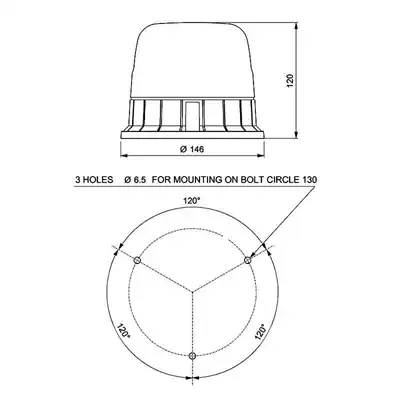 LED Rundumkennleuchte GALAXY zum Anschrauben, gelb_1
