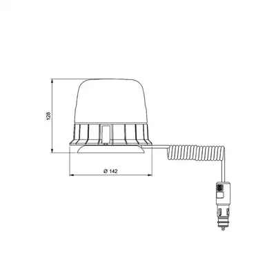 LED Rundumkennleuchte GALAXY mit Magnetfuss, gelb_1