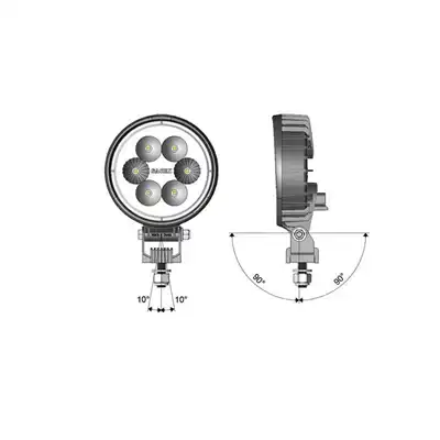 Faro da lavoro LED tondo diam 120mm, conn DT_1