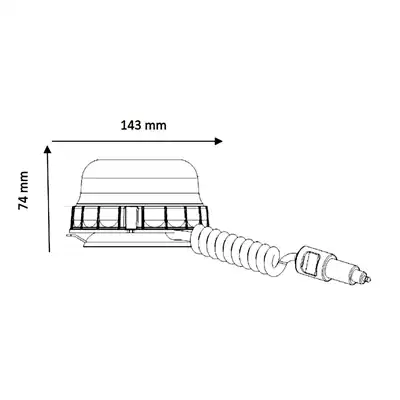 Rundumkennleuchte LED PEGASUS mit Magnetfuss, gelb_1