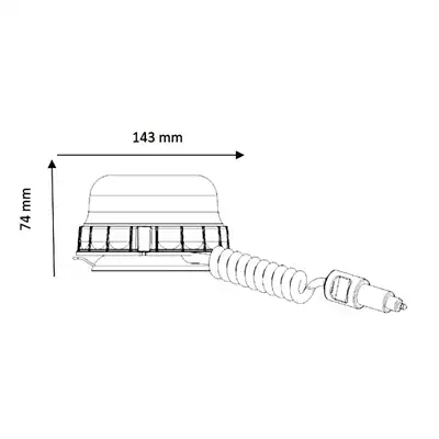 Girofaro LED magnetico 1 ventosa 3 funzioni ambra _1