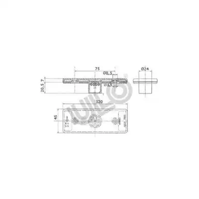 Fanale di posizione LED arancio 120x45mm_1